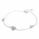 PLATA 925 Pulsera De Piedras Con Corazones
