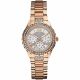 RELOJ GUESS CON CORREA ORO ROSA DE ACERO INOXIDABLE, CAJA DE ACERO INOXIDABLE, DAMA