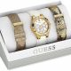 RELOJ GUESS CON CORREAS INTERCABLES DE CUERO, CAJA DE ACERO INOXIDABLE, DAMA