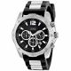 RELOJ GUESS CON CORREA NEGRA DE SILI, CAJA DE ACERO INOXIDABLE, CABALLERO