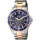 RELOJ GUESS CON CORREA DOS TONOS DE ACERO INOXIDABLE, CAJA DE ACERO INOXIDABLE, CABALLERO