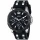 RELOJ GUESS CON CORREA NEGRA DE SILI, CAJA DE ACERO INOXIDABLE, CABALLERO