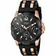RELOJ GUESS CON CORREA NEGRA DE SILI, CAJA DE ACERO INOXIDABLE, CABALLERO