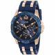 RELOJ GUESS CON CORREA AZUL DE SILI, CAJA DE ACERO INOXIDABLE, CABALLERO