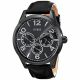 RELOJ GUESS CON CORREA NEGRA DE CUERO, CAJA DE ACERO INOXIDABLE, CABALLERO