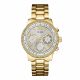 RELOJ GUESS CON CORREA DORADA DE ACERO INOXIDABLE, CAJA DE ACERO INOXIDABLE, DAMA