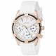 RELOJ GUESS CON CORREA BLANCA DE SILI, CAJA DE ACERO INOXIDABLE, DAMA
