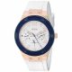 RELOJ GUESS CON CORREA BLANCA DE SILI, CAJA DE ACERO INOXIDABLE, DAMA
