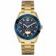 RELOJ GUESS CON CORREA DORADA DE ACERO INOXIDABLE, CAJA DE ACERO INOXIDABLE, CABALLERO