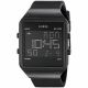 RELOJ GUESS CON CORREA NEGRA DE SILI, CAJA DE ACERO INOXIDABLE, UNISEX