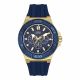 RELOJ GUESS CON CORREA AZUL DE SILI, CAJA DE ACERO INOXIDABLE, CABALLERO