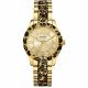 RELOJ GUESS  CORREA DORADA ANIMAL PRINT DE ACERO INOXIDABLE, CAJA DE ACERO INOXIDABLE, DAMA