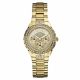 RELOJ GUESS CON CORREA DORADA DE ACERO INOXIDABLE, CAJA DE ACERO INOXIDABLE, DAMA