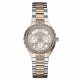 RELOJ GUESS CON CORREA DOS TONOS DE ACERO INOXIDABLE, CAJA DE ACERO INOXIDABLE, DAMA