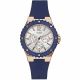 RELOJ GUESS CON CORREA AZUL DE SILI, CAJA DE ACERO INOXIDABLE, DAMA