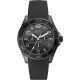 RELOJ GUESS CON CORREA NEGRA DE SILI, CAJA DE ACERO INOXIDABLE, CABALLERO