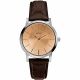 RELOJ GUESS CON CORREA MARRON DE CUERO, CAJA DE ACERO INOXIDABLE, CABALLERO
