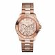 RELOJ GUESS CON CORREA ORO ROSA DE ACERO INOXIDABLE, CAJA DE ACERO INOXIDABLE, DAMA