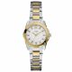RELOJ GUESS  CORREA PLATEADA DORADA DE ACERO INOXIDABLE, CAJA DE ACERO INOXIDABLE, DAMA
