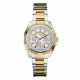 RELOJ GUESS  CORREA PLATEADA DORADA DE ACERO INOXIDABLE, CAJA DE ACERO INOXIDABLE, DAMA