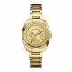 RELOJ GUESS CON CORREA DORADA DE ACERO INOXIDABLE, CAJA DE ACERO INOXIDABLE, DAMA