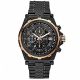 RELOJ GUESS CON CORREA NEGRA DE ACERO INOXIDABLE, CAJA DE ACERO INOXIDABLE, CABALLERO