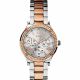 RELOJ GUESS  CORREA PLATEADA ORO ROSA DE ACERO INOXIDABLE, CAJA DE ACERO INOXIDABLE, DAMA