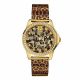 RELOJ GUESS CON CORREA ANIMAL PRINT DE ACERO INOXIDABLE, CAJA DE ACERO INOXIDABLE, DAMA