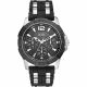 RELOJ GUESS CON CORREA NEGRA DE SILI, CAJA DE ACERO INOXIDABLE, CABALLERO