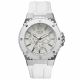 RELOJ GUESS CON CORREA BLANCA DE SILI, CAJA DE ACERO INOXIDABLE, CABALLERO