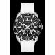 RELOJ GUESS CON CORREA BLANCA DE SILI, CAJA DE ACERO INOXIDABLE, CABALLERO