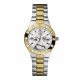RELOJ GUESS  CORREA PLATEADA DORADA DE ACERO INOXIDABLE, CAJA DE ACERO INOXIDABLE, DAMA