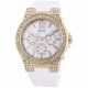 RELOJ GUESS CON CORREA BLANCA DE SILI, CAJA DE ACERO INOXIDABLE, DAMA