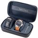 SS CASE NAVY DIAL TAN LEATHER TRAP   NAVY LEATHER STRAP