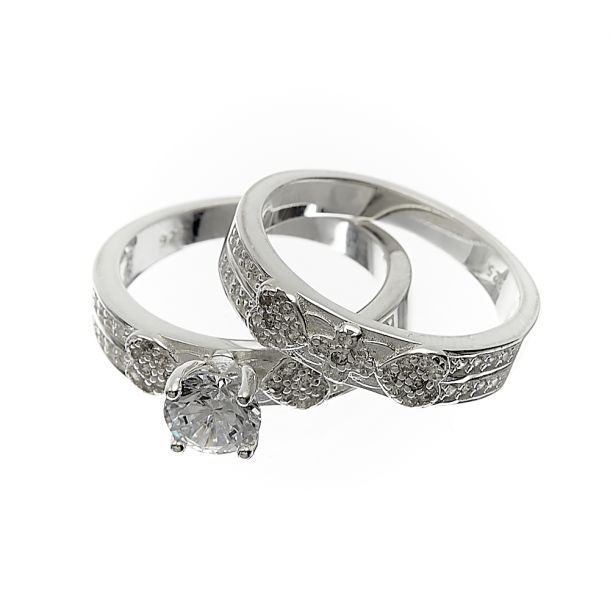 Set De Anillos De Matrimonio Para Dama Con Diamantes –, 58% OFF